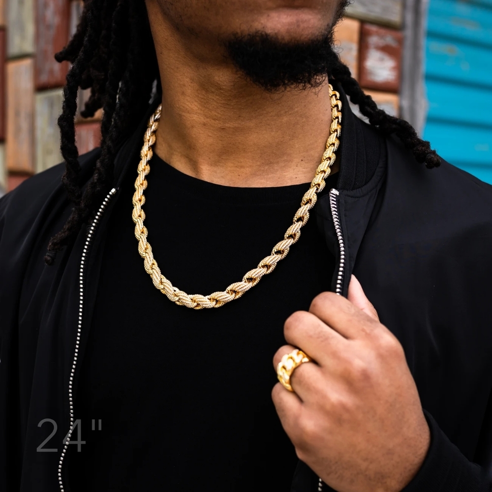 10MM ICED ROPE CHAIN - Picture 4 of 8